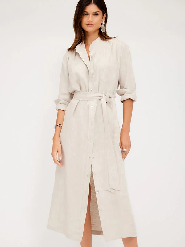 Fifteen Twenty Midi Length Shirtdress in Oatmeal