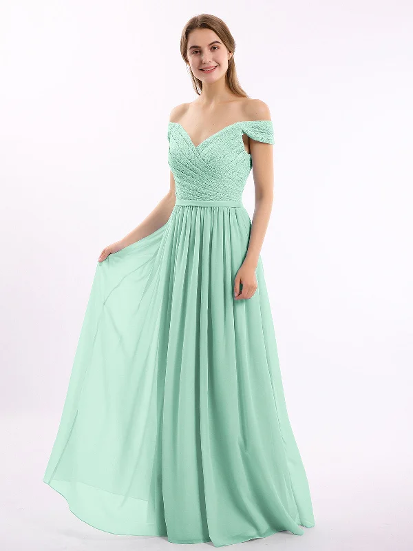 Lace Top Chiffon Bottom Dress with Cap Sleeves Mint Green