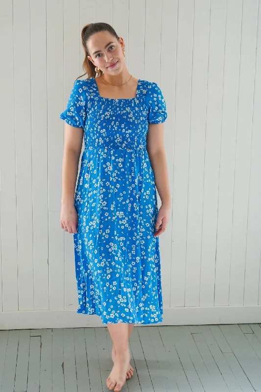 Martha Dress-Blue- Pink Martini